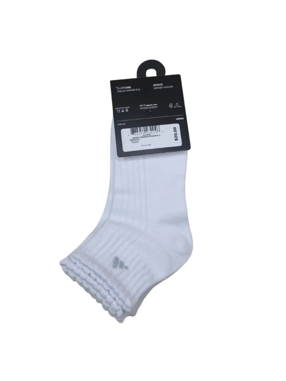 Adidas Womens Superlite Climacool Quarter Socks 3-Pack Shoe Size 5-10 White